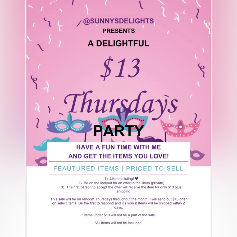 See something you like, make an offer! Be on the lookout for this sale! 💜